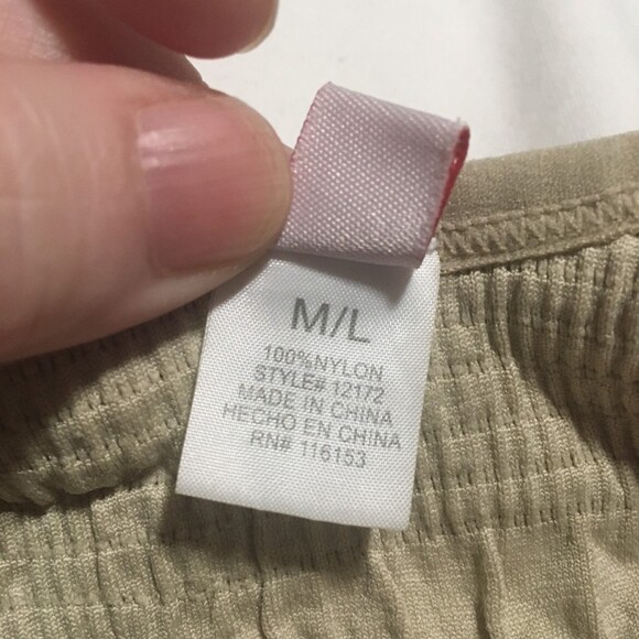 Unbranded dress Womens Large nude beige horizontal pleating v-back stretchy - Picture 4 of 6